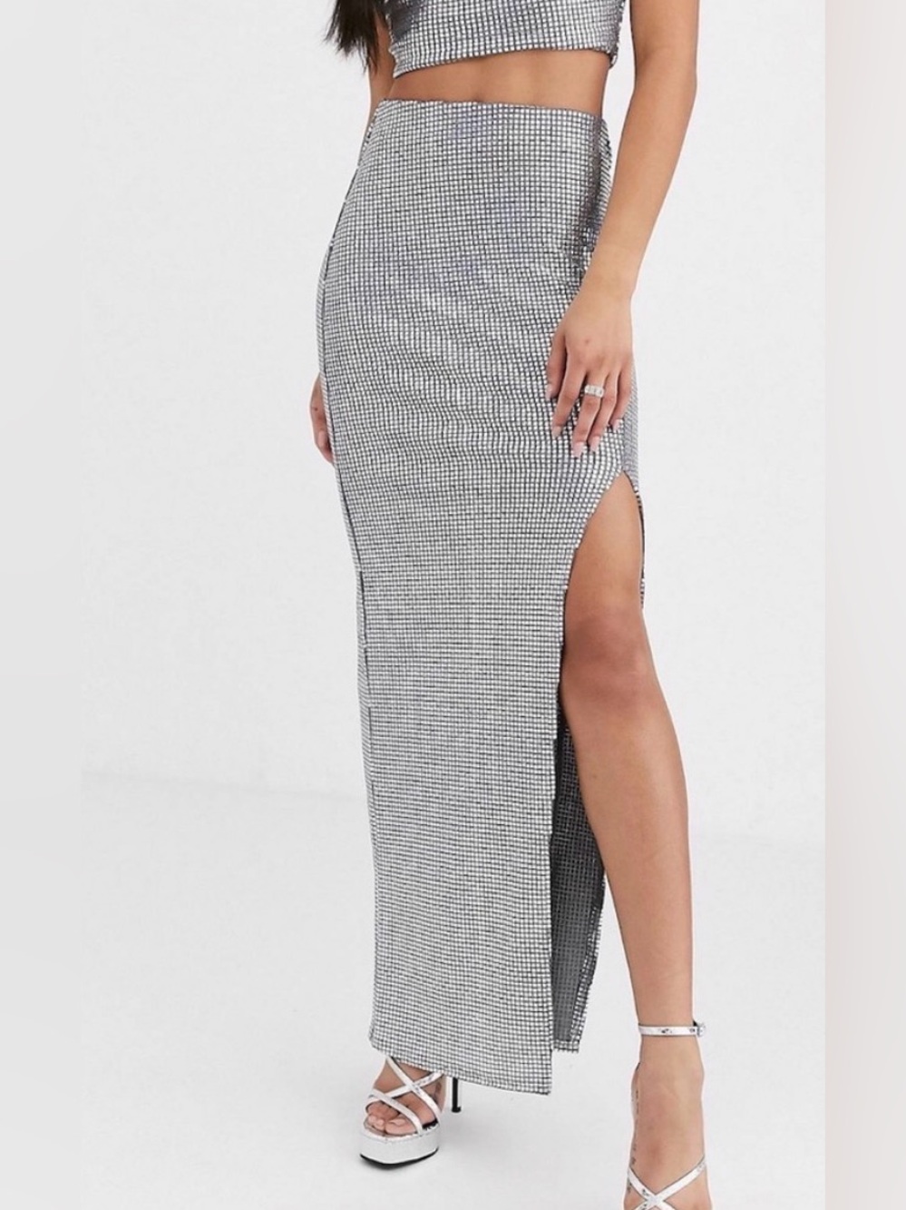 Metallic Maxi Skirt, size US4